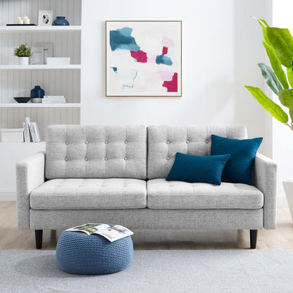 Exalt Tufted Fabric Sofa, Fabric, Light Grey Gray, 23147