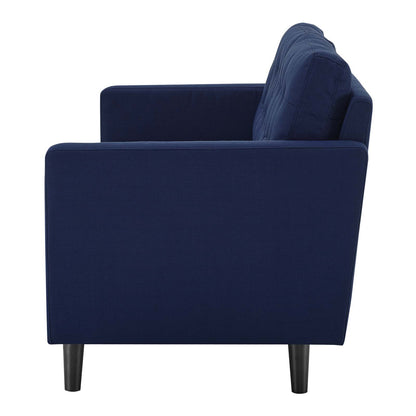 Exalt Tufted Fabric Sofa, Fabric, Dark Blue, 23148