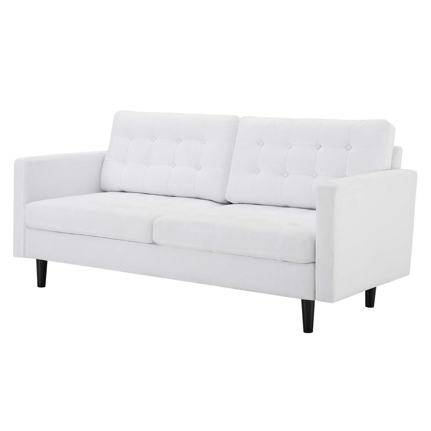 Exalt Tufted Fabric Sofa, Fabric, White, 23149