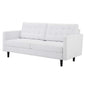 Exalt Tufted Fabric Sofa, Fabric, White, 23149