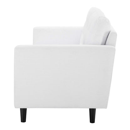 Exalt Tufted Fabric Sofa, Fabric, White, 23149