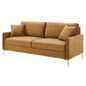 Juliana Performance Velvet Sofa, Velvet, Brown, 20066