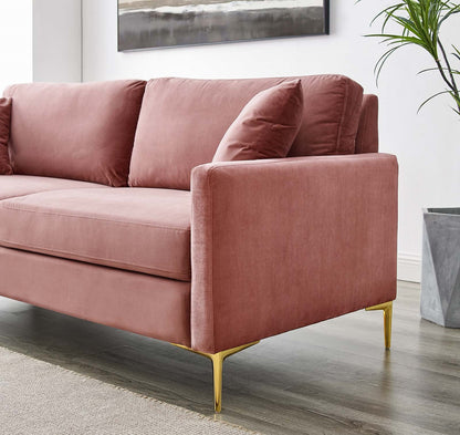 Juliana Performance Velvet Sofa, Velvet, Pink, 20067