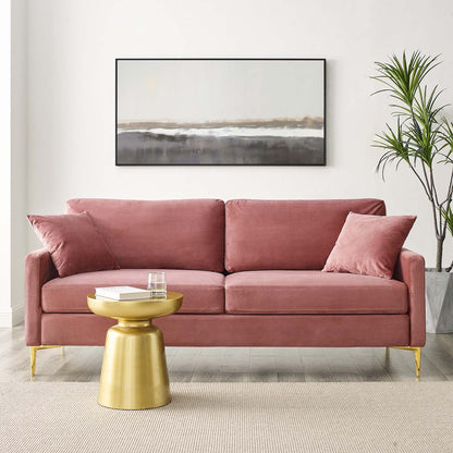 Juliana Performance Velvet Sofa, Velvet, Pink, 20067