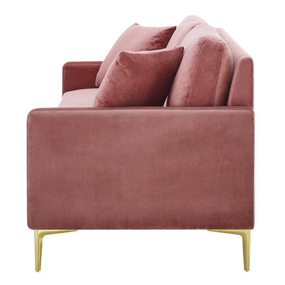 Juliana Performance Velvet Sofa, Velvet, Pink, 20067