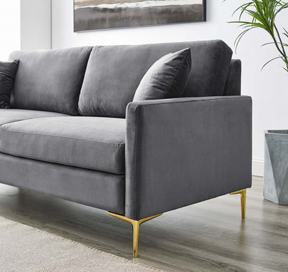 Juliana Performance Velvet Sofa, Velvet, Grey Gray, 20068