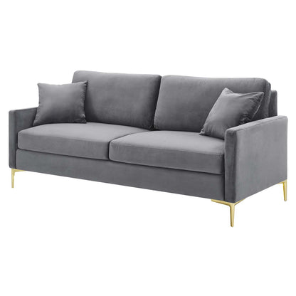 Juliana Performance Velvet Sofa, Velvet, Grey Gray, 20068