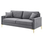 Juliana Performance Velvet Sofa, Velvet, Grey Gray, 20068
