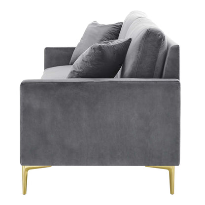 Juliana Performance Velvet Sofa, Velvet, Grey Gray, 20068