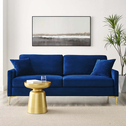 Juliana Performance Velvet Sofa, Velvet, Blue Navy, 20069
