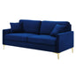 Juliana Performance Velvet Sofa, Velvet, Blue Navy, 20069