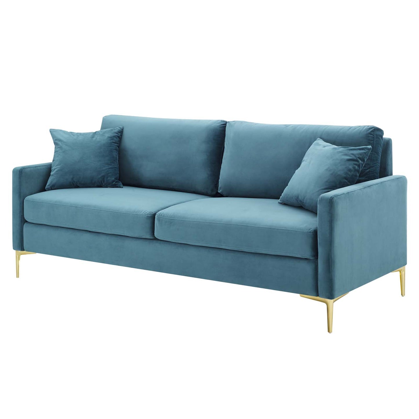 Juliana Performance Velvet Sofa, Velvet, Blue, 20070