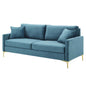 Juliana Performance Velvet Sofa, Velvet, Blue, 20070