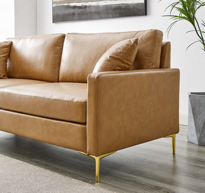 Juliana Vegan Leather Sofa, Faux Vegan Leather, Tan, 20071