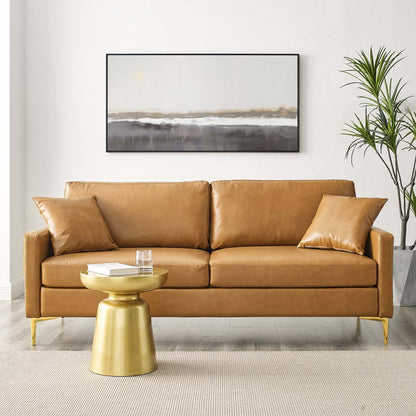 Juliana Vegan Leather Sofa, Faux Vegan Leather, Tan, 20071