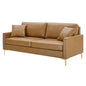 Juliana Vegan Leather Sofa, Faux Vegan Leather, Tan, 20071
