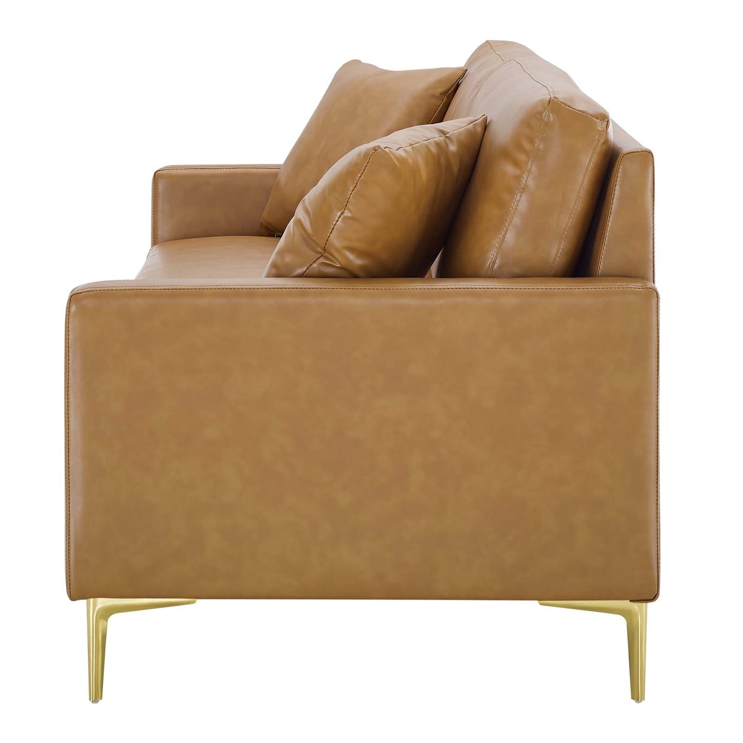 Juliana Vegan Leather Sofa, Faux Vegan Leather, Tan, 20071