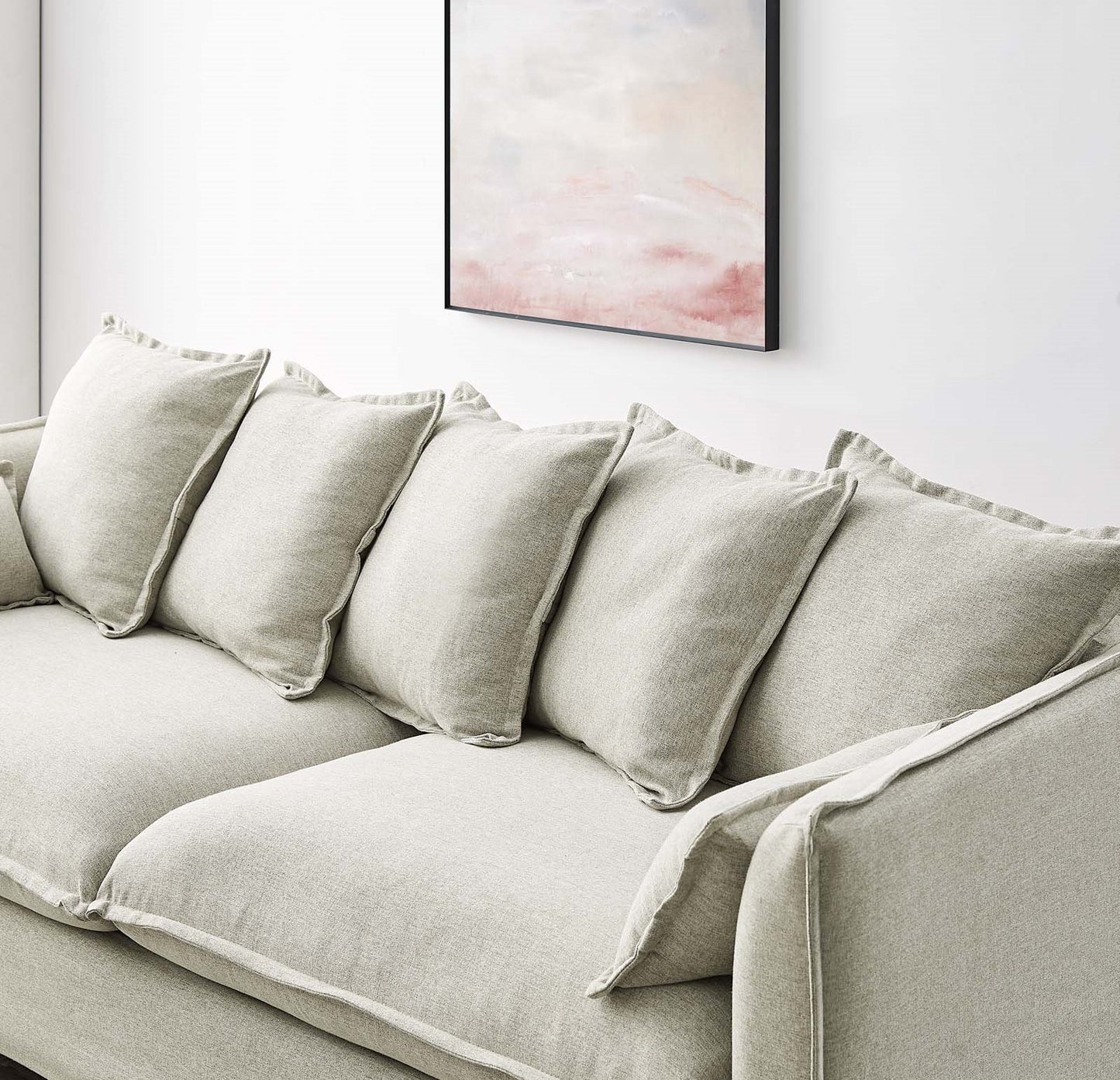 Avalon Slipcover Fabric Sofa, Fabric, Beige, 20073