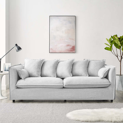Avalon Slipcover Fabric Sofa, Fabric, Light Grey Gray, 20074