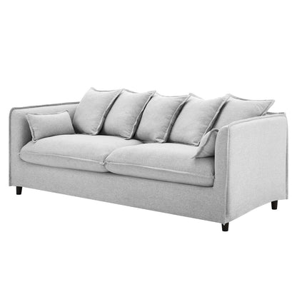 Avalon Slipcover Fabric Sofa, Fabric, Light Grey Gray, 20074