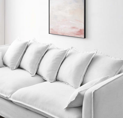 Avalon Slipcover Fabric Sofa, Fabric, White, 20075