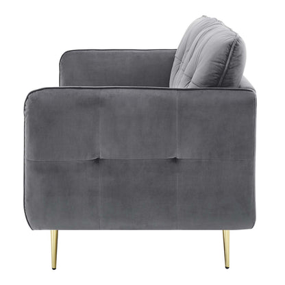 Cameron Tufted Performance Velvet Sofa, Velvet, Grey Gray, 20077