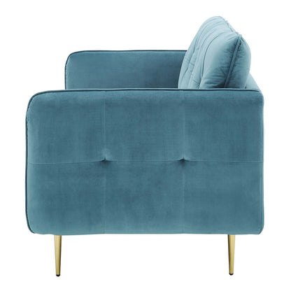 Cameron Tufted Performance Velvet Sofa, Velvet, Blue, 20078