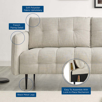 Cameron Tufted Fabric Sofa, Fabric, Beige, 20079