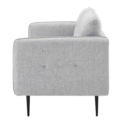 Cameron Tufted Fabric Sofa, Fabric, Light Grey Gray, 20081