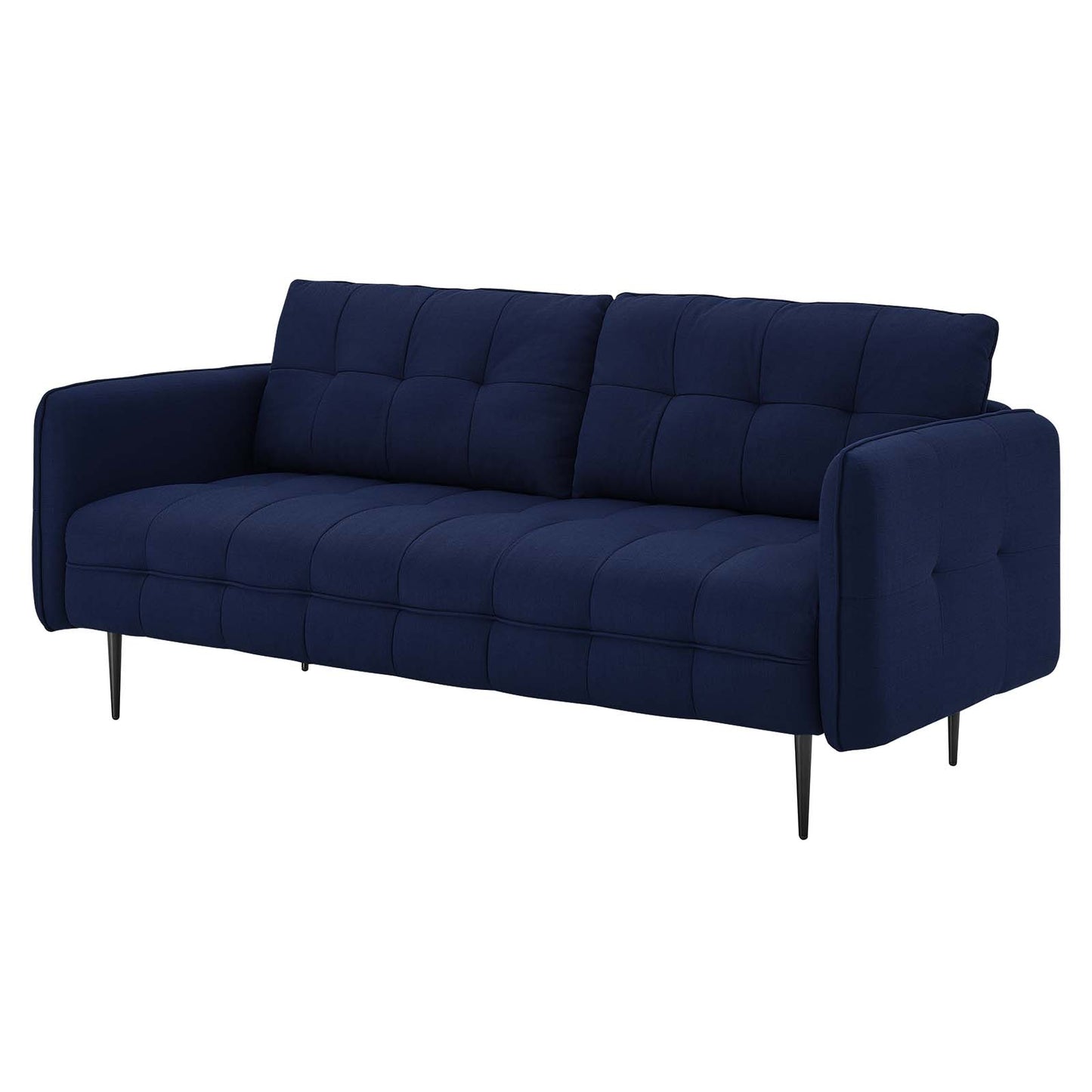 Cameron Tufted Fabric Sofa, Fabric, Dark Blue, 20082