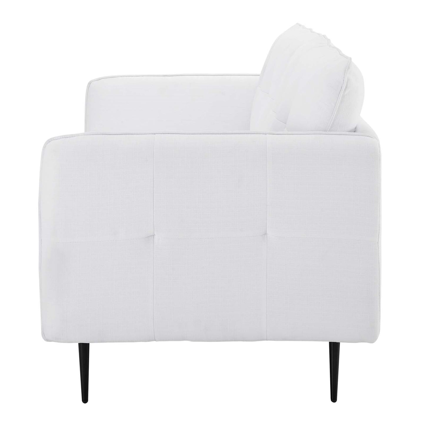 Cameron Tufted Fabric Sofa, Fabric, White, 20084