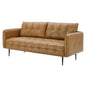 Cameron Tufted Vegan Leather Sofa, Faux Vegan Leather, Tan, 20085
