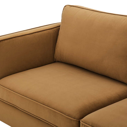 Kaiya Performance Velvet Sofa, Velvet, Brown, 20087