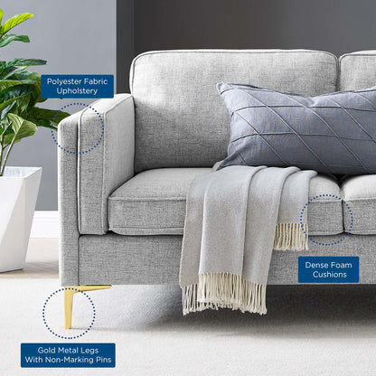 Kaiya Fabric Sofa, Fabric, Light Grey Gray, 20091
