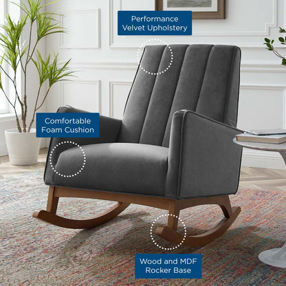 Sway Performance Velvet Rocking Chair, Velvet, Grey Gray, 20094