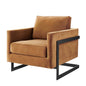 Posse Performance Velvet Accent Chair, Velvet, Metal Steel, Black Brwon, 20096