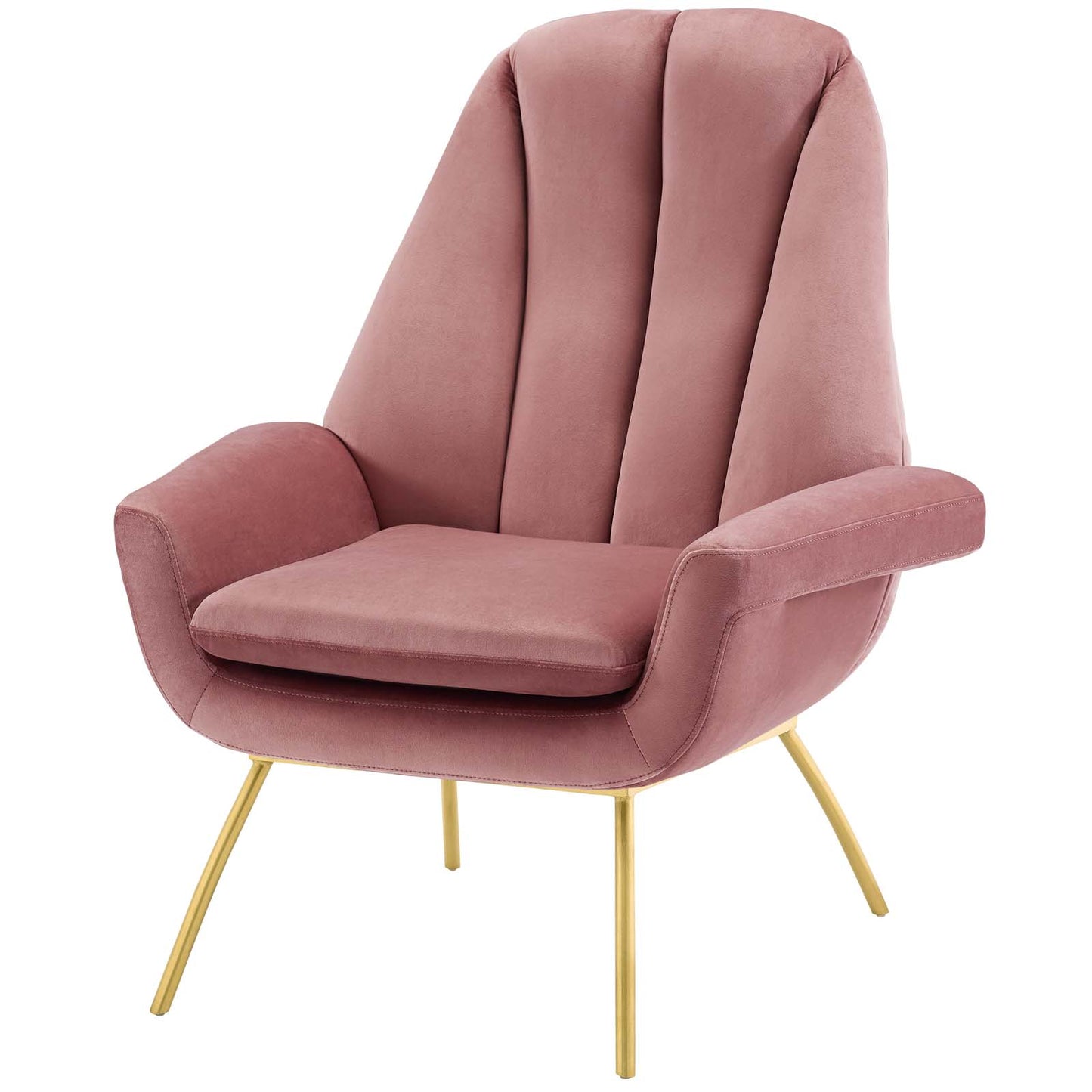 Summit Armchair Performance Velvet Set of 2, Velvet, Metal Steel, Pink, 20097