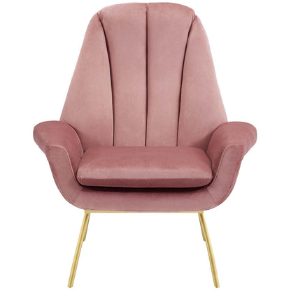 Summit Armchair Performance Velvet Set of 2, Velvet, Metal Steel, Pink, 20097