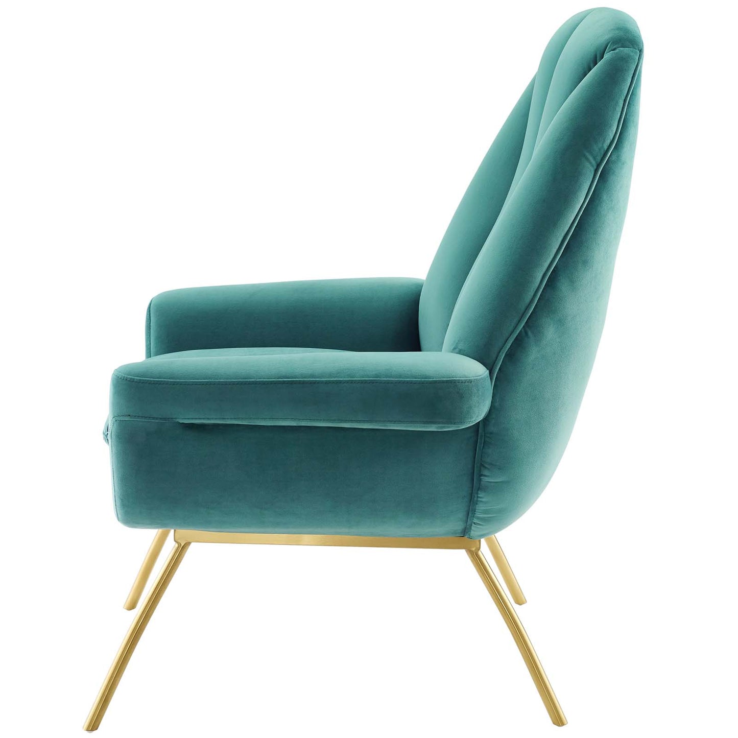 Summit Armchair Performance Velvet Set of 2, Velvet, Metal Steel, Teal Blue, 20098