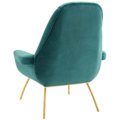 Summit Armchair Performance Velvet Set of 2, Velvet, Metal Steel, Teal Blue, 20098