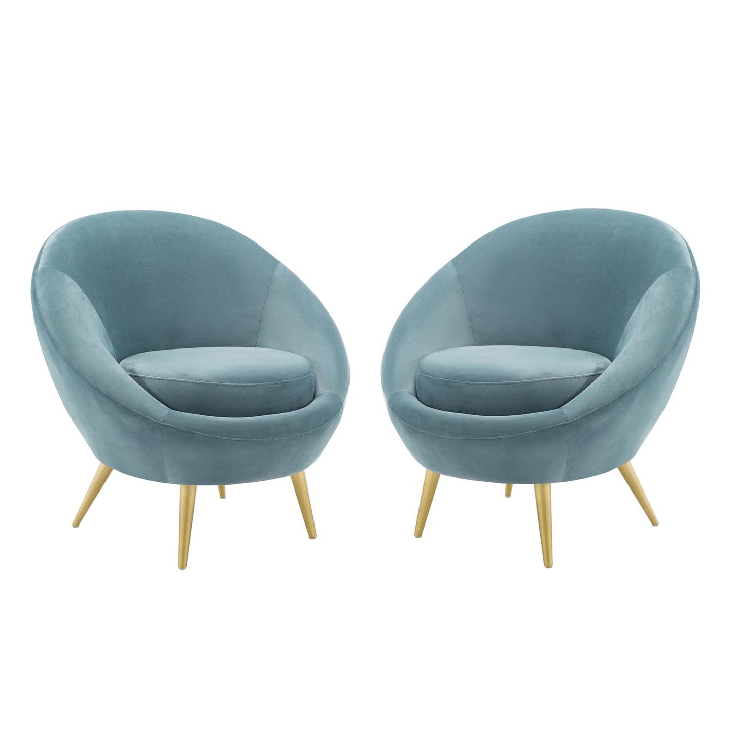 Circuit Accent Chair Performance Velvet Set of 2, Velvet, Metal Steel, Light Blue, 20099