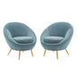 Circuit Accent Chair Performance Velvet Set of 2, Velvet, Metal Steel, Light Blue, 20099