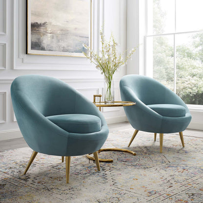 Circuit Accent Chair Performance Velvet Set of 2, Velvet, Metal Steel, Light Blue, 20099