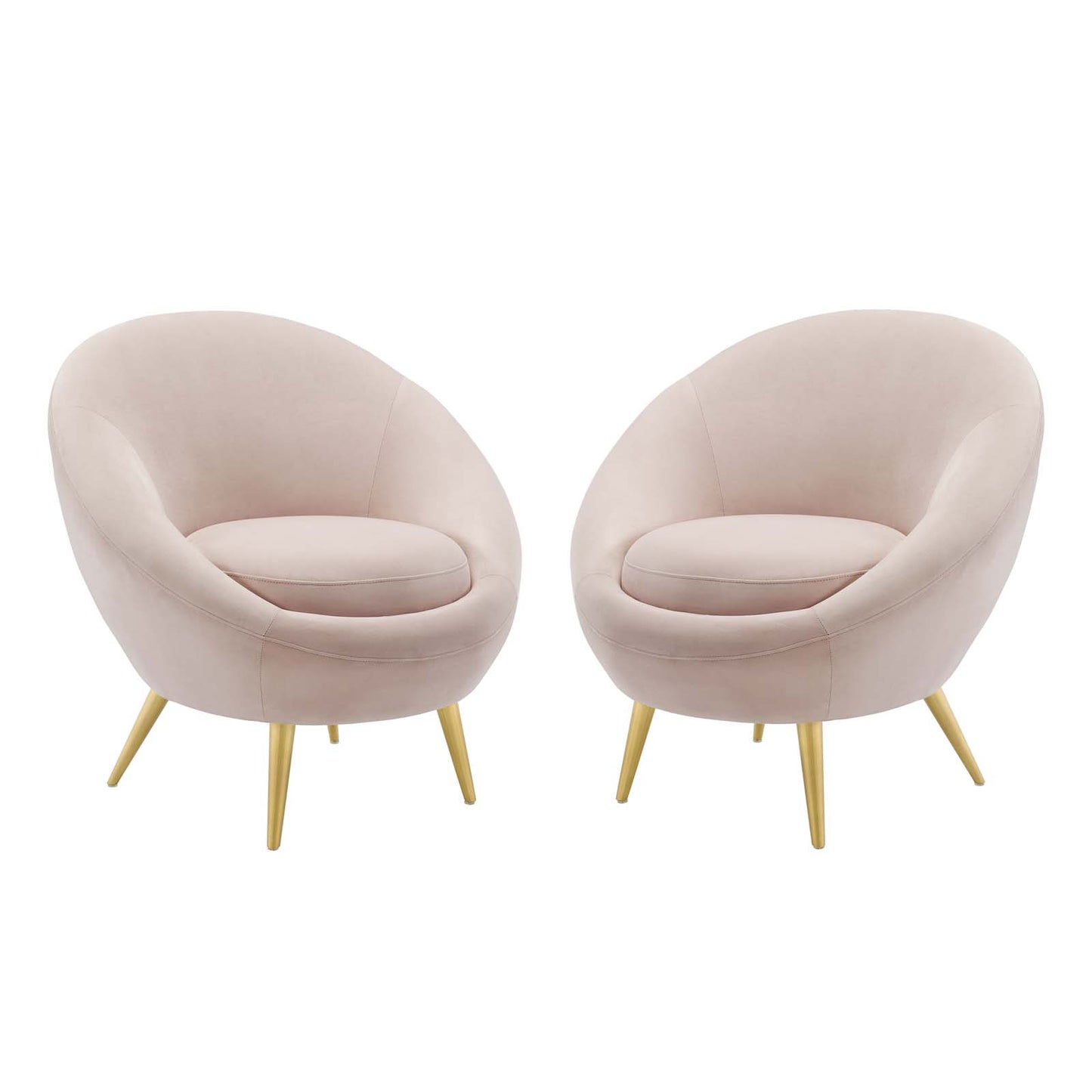 Circuit Accent Chair Performance Velvet Set of 2, Velvet, Metal Steel, Pink, 20100
