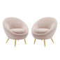 Circuit Accent Chair Performance Velvet Set of 2, Velvet, Metal Steel, Pink, 20100