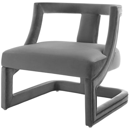 Requisite Armchair Performance Velvet Set of 2, Velvet, Grey Gray, 20102