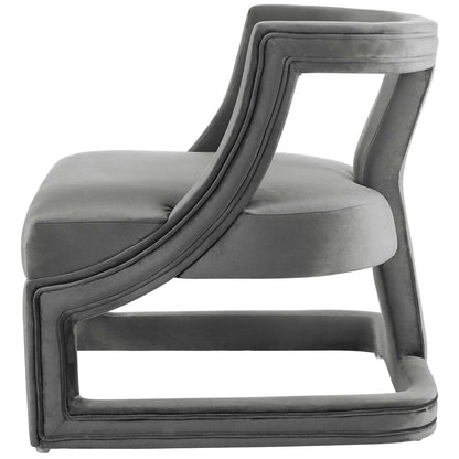 Requisite Armchair Performance Velvet Set of 2, Velvet, Grey Gray, 20102