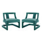 Requisite Armchair Performance Velvet Set of 2, Velvet, Teal Blue, 20103