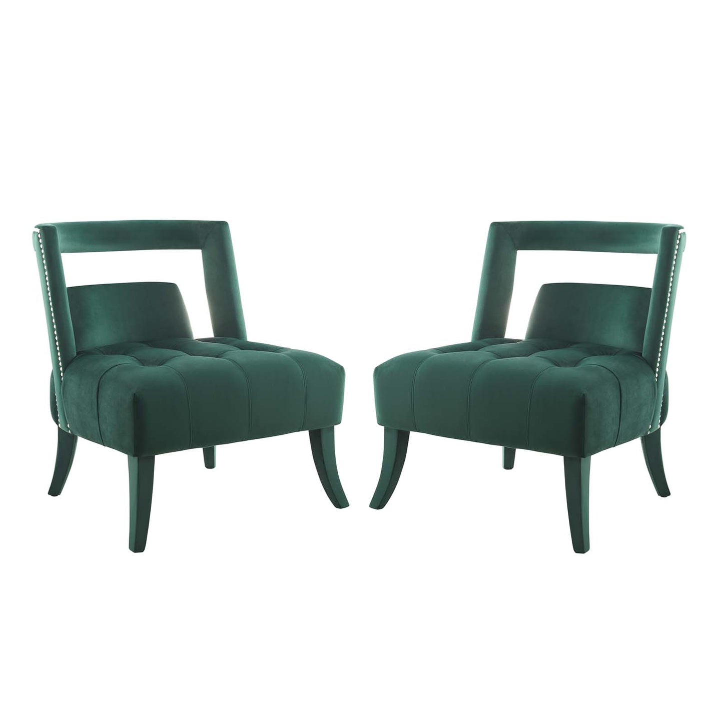 Honor Armchair Performance Velvet Set of 2, Velvet, Green, 20104