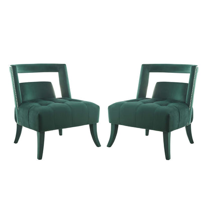 Honor Armchair Performance Velvet Set of 2, Velvet, Green, 20104